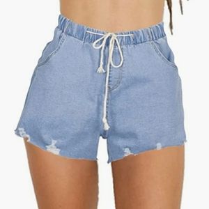 Brand new Women's Vintage Denim High Waisted Jeans Shorts lightly torn